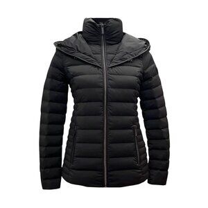 Michael Kors Hooded Packable Down Puffer Jacket Black Small MSRP $275